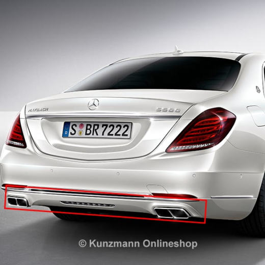 Diffuseur arrière Classe S W222 embouts d’échappement visibles Original Mercedes-Benz | W222-Diffusor-Endrohr