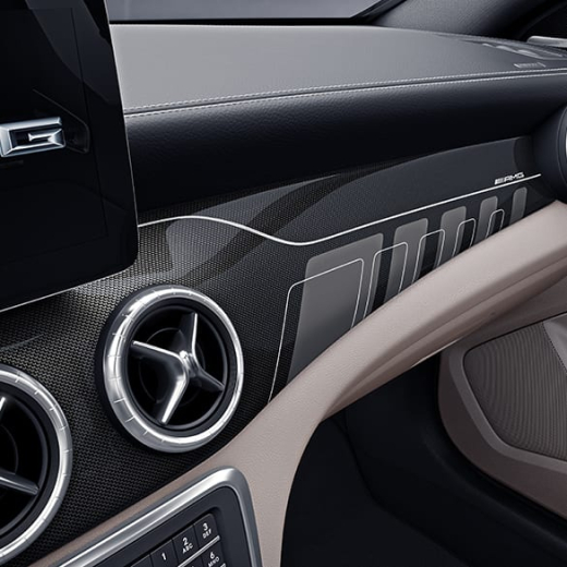 Élément décoratif AMG argent noir CLA 117 Mercedes d'origine | CLA-Zierelement-3
