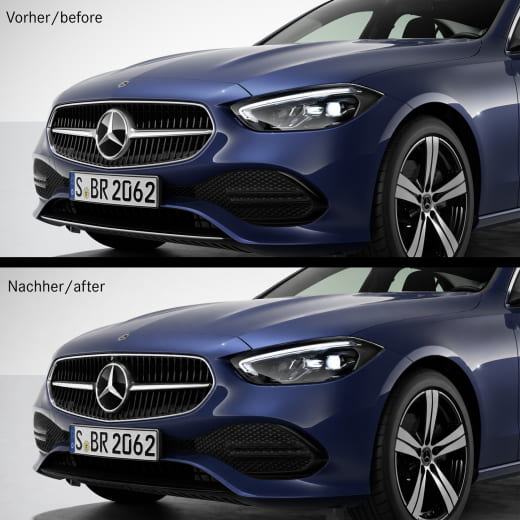 Crossbar grille trim black C-Klasse saloon W206 genuine Mercedes-Benz | Schwarze Querstrebe im Grill W206