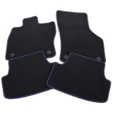 R Velours floor mats VW Golf 8 VIII black blue 4-piece Genuine Volkswagen