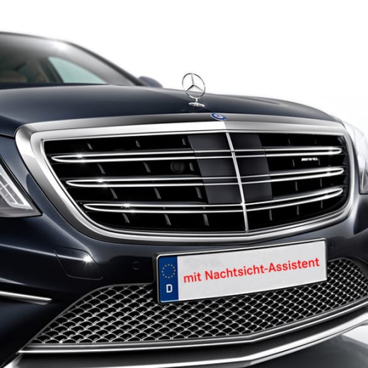 Parrilla S 65 AMG | Clase S W222 | paquete de reequipamiento | con asistente de visión nocturna | Original Mercedes-Benz | S-222-65-Kuehlergrill-Nacht