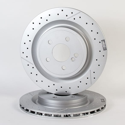 Juego de discos de freno A 45 AMG Clase A W176 originales Mercedes-Benz eje trasero | A1724230112-Satz-A45