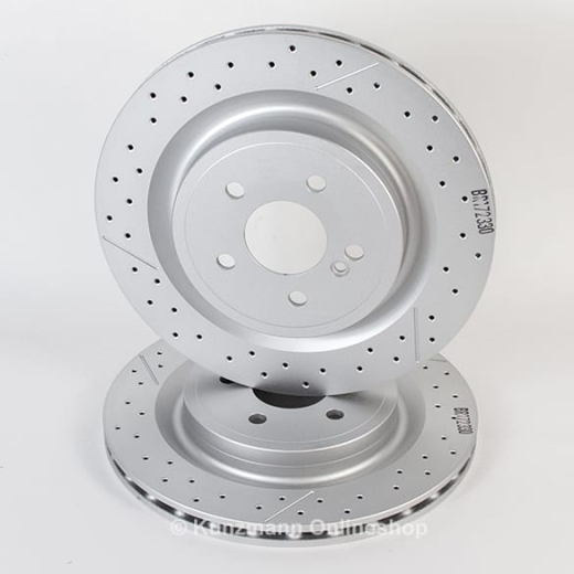Juego de discos de freno A 45 AMG Clase A W176 originales Mercedes-Benz eje trasero | A1724230112-Satz-A45