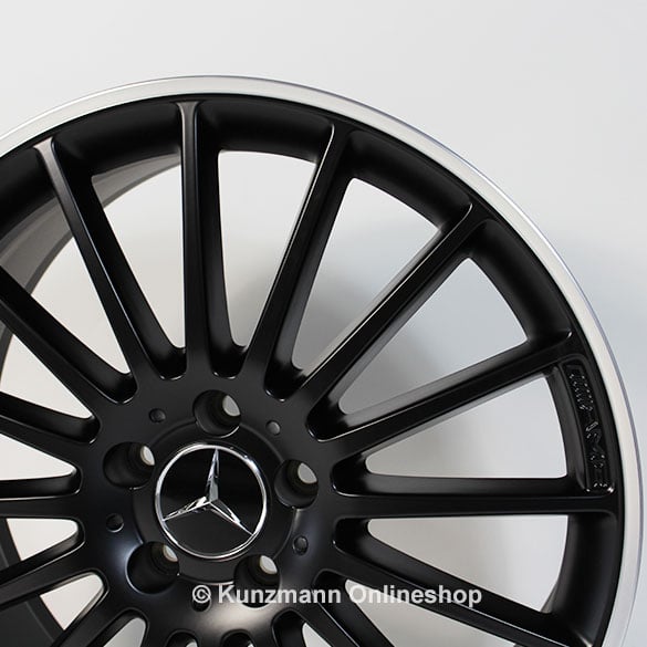 AMG 19 Zoll Felgensatz schwarz mit silbernen Rand CLA W117 Styling V / 5 vom CLA45 AMG  | A17640105027X36-CLA AMG 19 Zoll Felgensatz schwarz mit silbernen Rand CLA W117 Styling V / 5 vom CLA45 AMG  | A17640105027X36-CLA