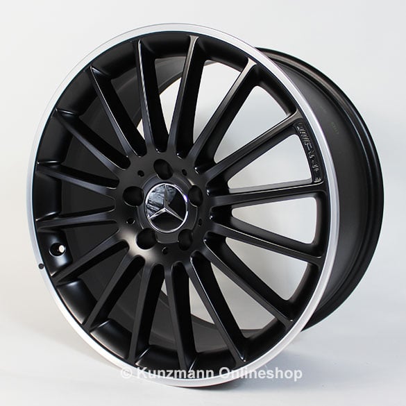 AMG 19 Zoll Felgensatz schwarz mit silbernen Rand CLA W117 Styling V / 5 vom CLA45 AMG  | A17640105027X36-CLA AMG 19 Zoll Felgensatz schwarz mit silbernen Rand CLA W117 Styling V / 5 vom CLA45 AMG  | A17640105027X36-CLA