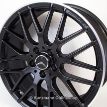 AMG 19 Zoll Felgensatz A-Klasse W176 Kreuzspeichen-Design A45 AMG glanzgedreht schwarz matt | A17640109007X71-A