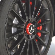 AMG Nabendeckel | Zentralverschlussdesign | Edition One | rot / schwarz | A00040009003594-Satz