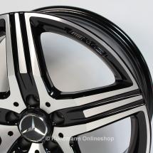 AMG 18-inch alloy wheel set | 5-spoke design | SLK R172 | Original Mercedes-Benz | black | B66031523/24