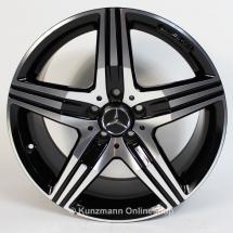 AMG 18-inch alloy wheel set | 5-spoke design | SLK R172 | Original Mercedes-Benz | black | B66031523/24