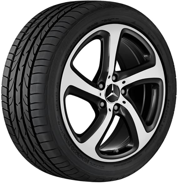 18 inch light alloy wheel set | E-Class Coupé C238 5 spoke-wheel black genuine Mercedes Benz