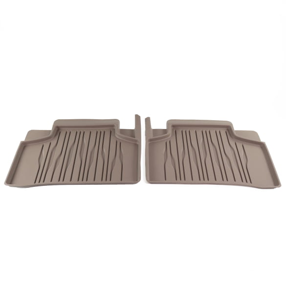 Rubber floor mats balao brown 2-piece rear EQS V297 Genuine Mercedes-Benz