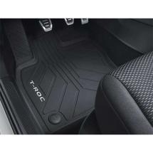 Rubber floor mats set front and rear titanium black 4 pieces T-Roc Genuine  Volkswagen