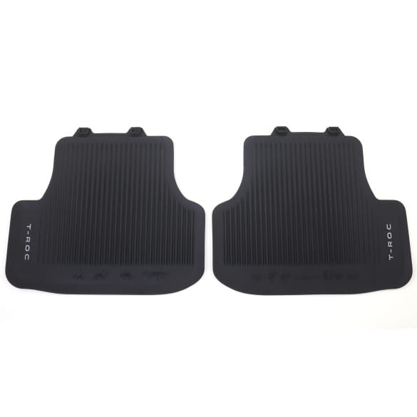 Rubber floor mats VW T-Roc A2 rear 2-piece black Genuine Volkswagen | 2GV061512 82V