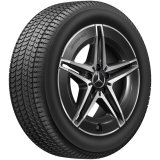 Juego completo de ruedas de invierno 18 pulgadas Clase C 206 negro torneado brillante Original AMG