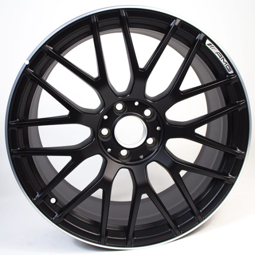 Juego de llantas forjadas AMG 19 pulgadas C-Klasse W205 radios cruzados negro original Mercedes-Benz | A2054011700/18007X71-Satz