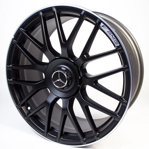 Juego de llantas forjadas AMG 19 pulgadas C-Klasse W205 radios cruzados negro original Mercedes-Benz | A2054011700/18007X71-Satz