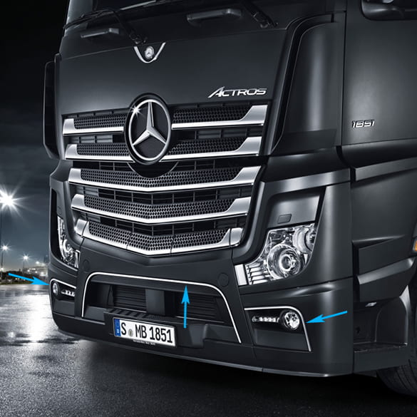 RVS sierenlijsten voorspoiler Actros 4 5 Original Mercedes-Benz