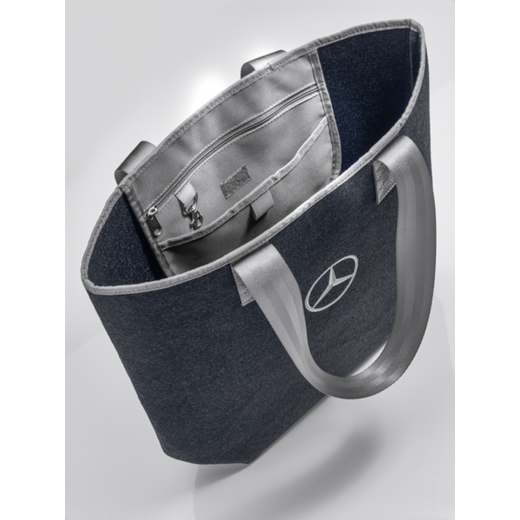 Sac shopping en feutre bleu foncé gris Mercedes-Benz | B66959414