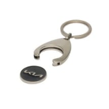 Schlüsselanhänger Einkaufs-Chip KIA Logo Silber Schwarz Original KIA | 66951ADE2801