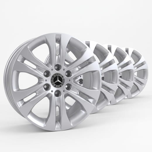 Cerchi Sprinter BR907 da 17 pollici argento a 6 doppie razze Mercedes-Benz | A90740128007X45-B
