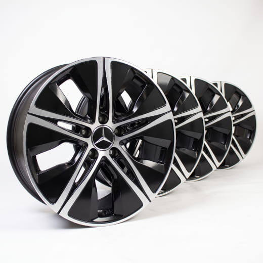 Set cerchi da 18 pollici CLA Coupé C118 5 fori Aero nero diamantato | A1774010500 7X23-C118