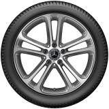 Set cerchi 18 pollici Classe C 206 ruota a 5 doppie razze tremolit-metallic originale Mercedes-Benz