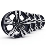 Set cerchi 18 pollici GLA H247 5 doppie razze nero tornito lucido Mercedes-Benz