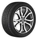 Set cerchi da 19 pollici 5 doppie razze GLE W166 grigio Himalaya originale Mercedes-Benz