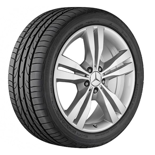 Set di cerchi da 19 pollici a 5 doppie razze GLE W166 Original Mercedes-Benz titanio argento | A16640107029765-Satz