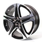 Set cerchi da 20 pollici GLE V167 a 5 razze nero lucido Original Mercedes-Benz