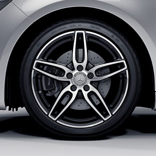 Set cerchi AMG da 18 pollici a 5 doppie razze in nero CLA C117 Original Mercedes-Benz | A17640107007X23-Satz