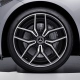 Set di cerchi AMG 19 pollici Classe C 206 a 5 doppie razze nero originale Mercedes-Benz