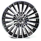 Set cerchi AMG 19 pollici Classe C W206 berlina ibrida ruota multirazze nero tornito lucido