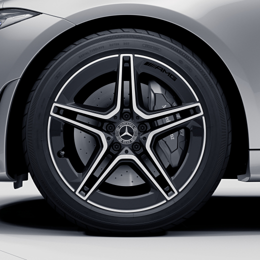 Set di cerchi AMG da 19 pollici a 5 doppie razze CLS C257 neri originali Mercedes-Benz | A2574011500/1600-7X23