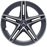 C63 AMG set di cerchi 19 pollici S205 T-Modell 5 doppie razze grigio tantalio Original Mercedes-AMG