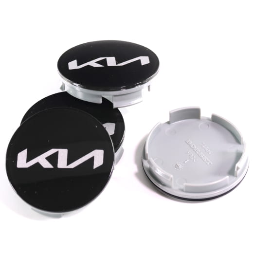 Set coprimozzo nero lucido 49 mm nuovo logo Original Kia | 66400ADE91BLB-Set