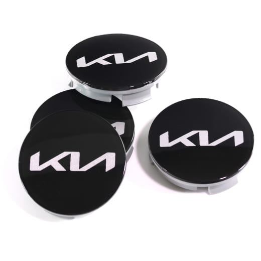 Set coprimozzo nero lucido 49 mm nuovo logo Original Kia | 66400ADE91BLB-Set