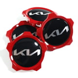 Set coprimozzo nero lucido con bordo rosso nuovo logo Original Kia