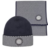 Set in maglia cappello e sciarpa Classic Navy Original Mercedes-Benz