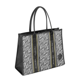 Borsa per la spesa in cotone shopper nera con motivo bianco color oro Original Mercedes-Benz