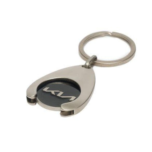 Sleutelhanger winkelwagenmunt KIA logo zilver zwart origineel KIA