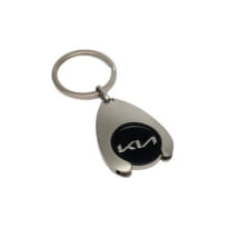 Sleutelhanger winkelwagenmunt KIA logo zilver zwart origine  | 66951ADE2801