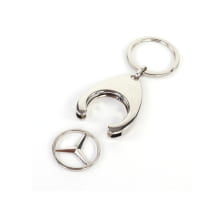Sleutelhanger winkelwagenmunt Mercedes-ster zilver chroom | B66956082