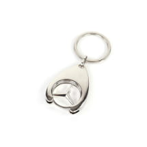 Sleutelhanger winkelwagenmunt Mercedes-ster zilver chroom | B66956082