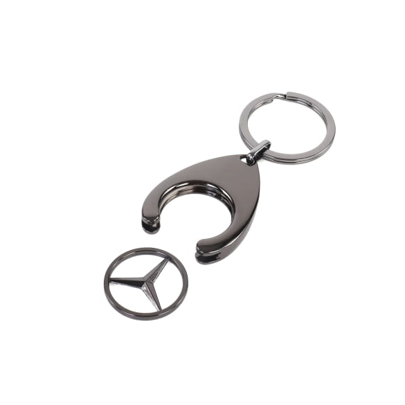Sleutelhanger winkelwagenmunt Mercedes-ster zwart | B66956287