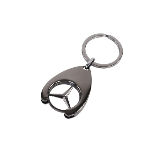 Sleutelhanger winkelwagenmunt Mercedes-ster zwart | B66956287