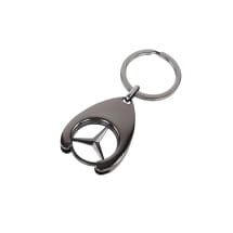 Sleutelhanger winkelwagenmunt Mercedes-ster zwart | B66956287