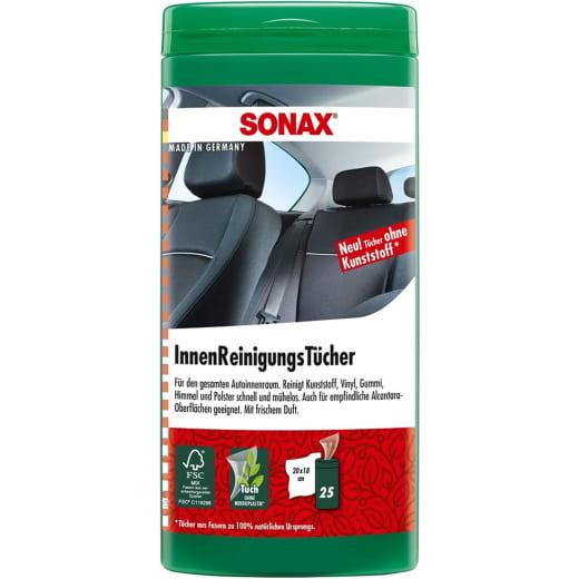 SONAX lingettes de nettoyage intérieur boîte lingettes humides 25 pièces 04122000 | 04122000