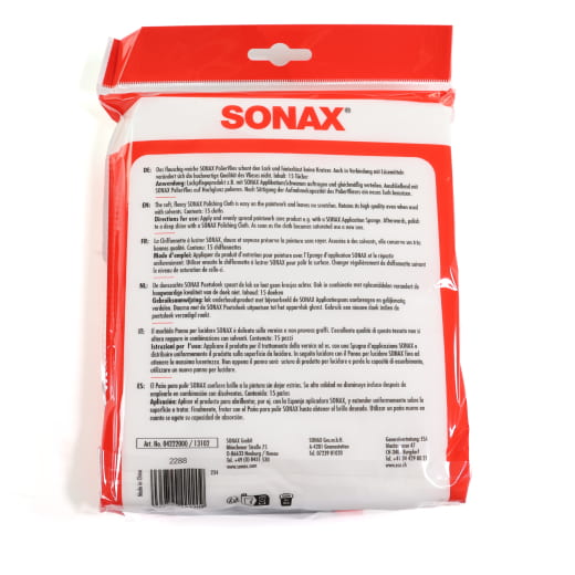 SONAX paño de pulido vellón 15 piezas 20x25cm 04222000 | 04222000