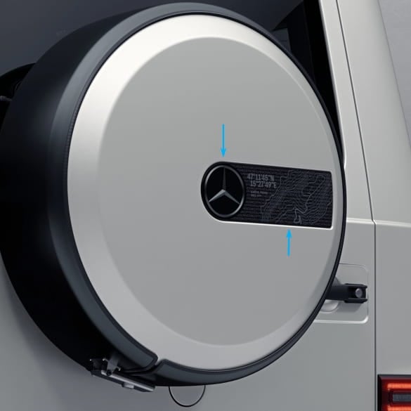 Spare wheel cover mounting plate Schöckl G-Class W465 black Genuine Mercedes-Benz 